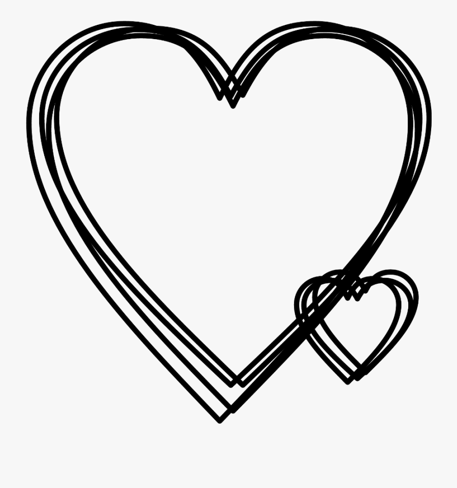 #heart #hearts #frame #black #heartshapes - Heart, Transparent Clipart