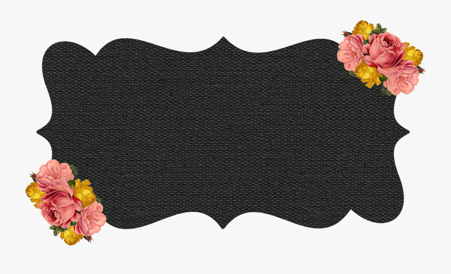 Burlap & Kraft Shabby Frames Clip Art With Roses - Shabby Chic Frame Clipart, Transparent Clipart