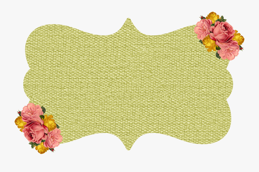 Burlap & Kraft Shabby Frames Clip Art With Roses - Frame Background Shabby Chic, Transparent Clipart