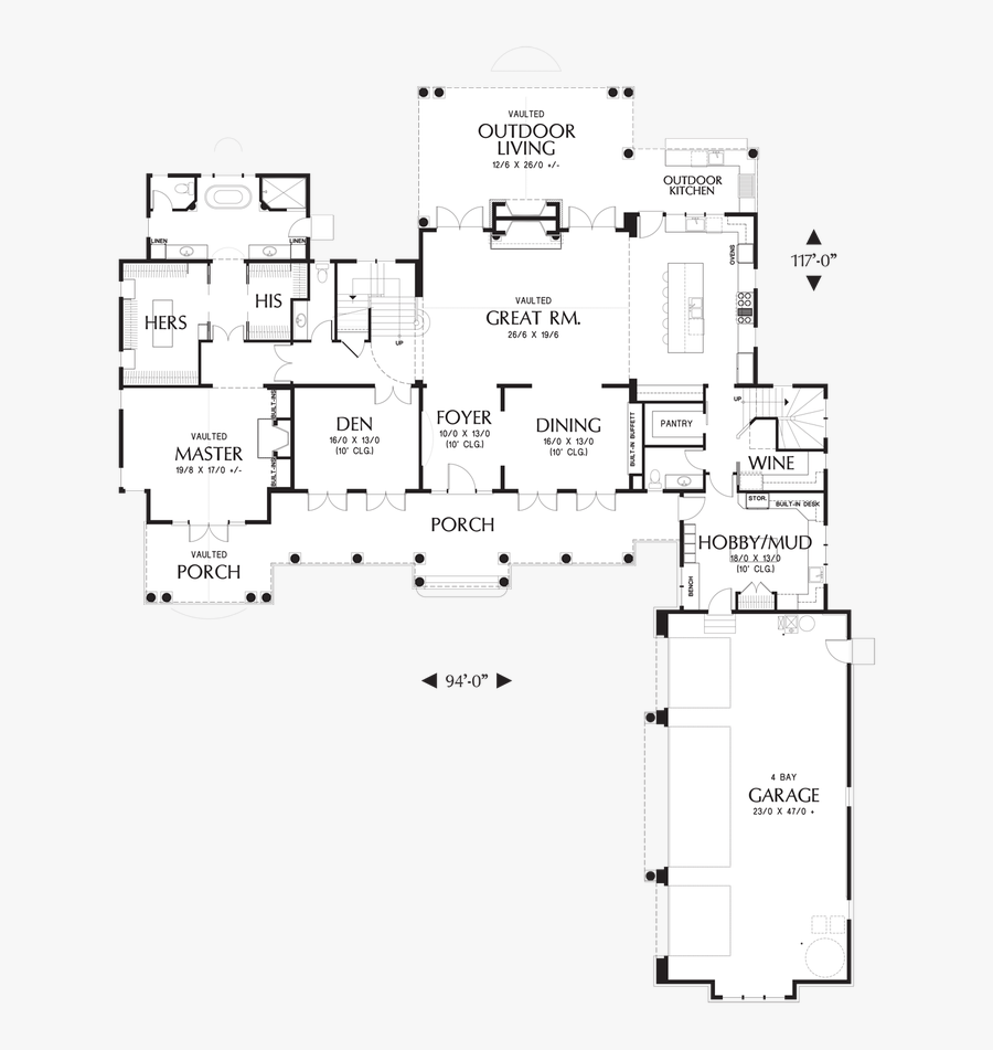 Transparent Floor Plan Furniture Clipart - Chatham House Floor Plan, Transparent Clipart