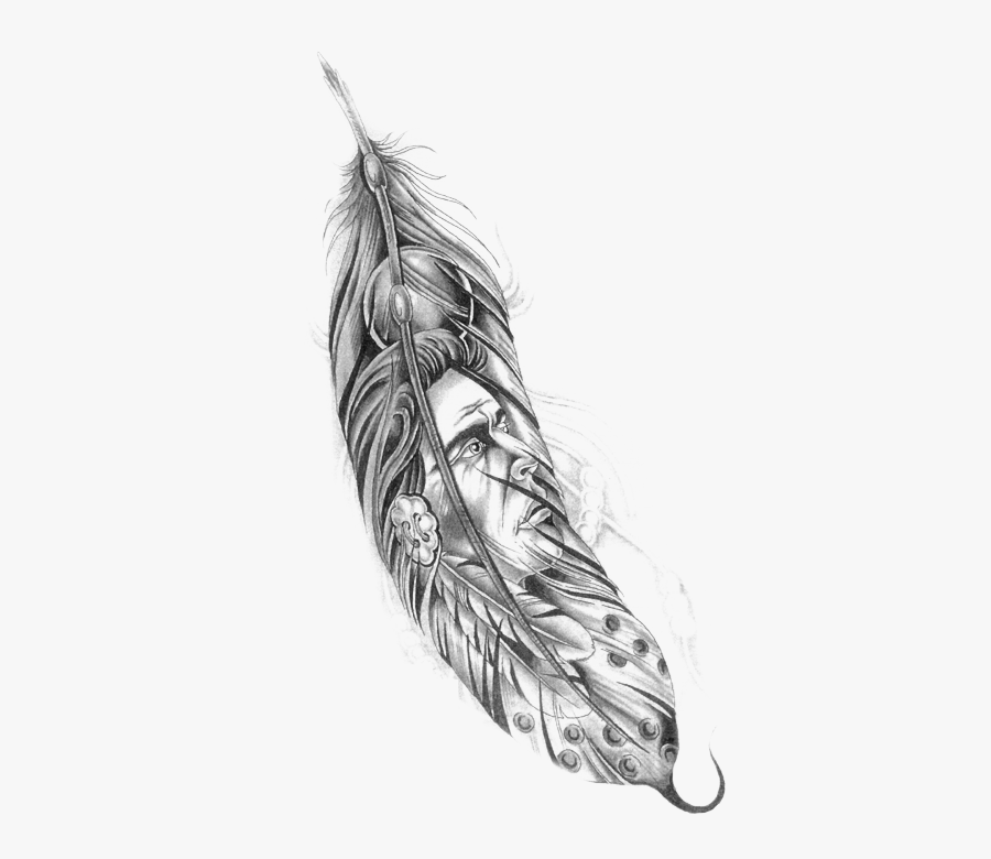#tattoo #indian #apache #feather #blackart - Native American Tattoo Designs, Transparent Clipart