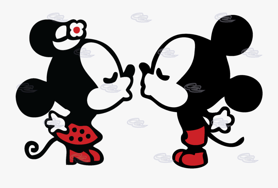 Little Mickey Minnie Mouse Cute Kiss Back Design Only - Mickey Mouse Y Minnie Mouse, Transparent Clipart