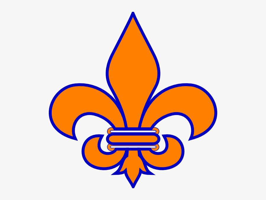 Royal Blue Fleur De Lis Svg Clip Arts - Fleur De Lis Orange, Transparent Clipart