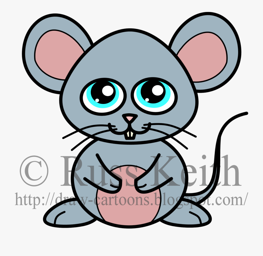 Mouse Clipart Colorful - Draw A Cartoon Mouse, Transparent Clipart