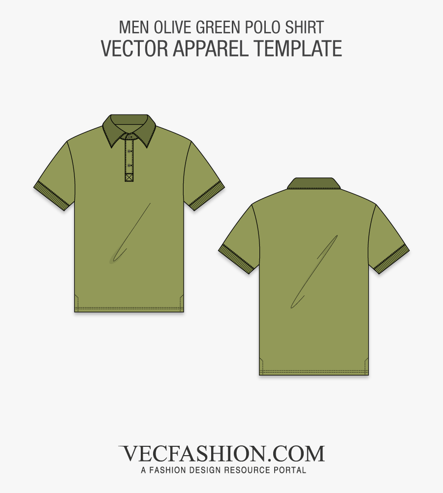 Olive Green Button Up - Army Green Polo Shirt Template, Transparent Clipart