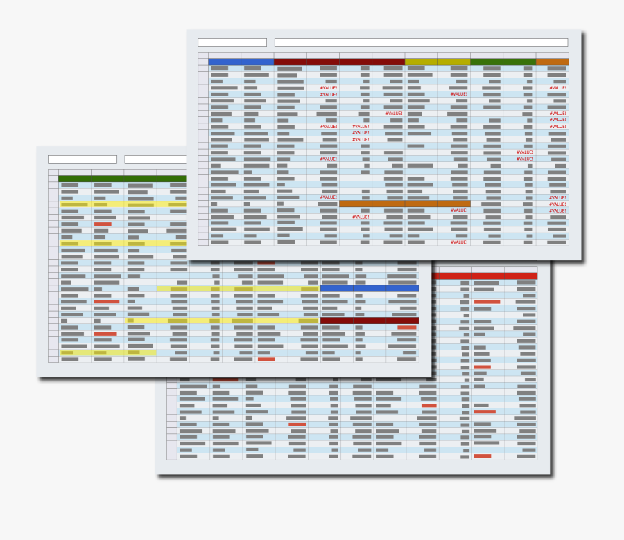 Too Many Spreadsheets - Parallel, Transparent Clipart