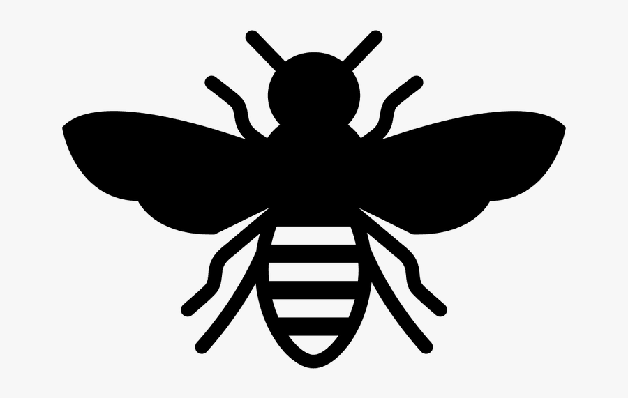 European Dark Bee Insect Stencil Honey Bee - Bee Png Black And White, Transparent Clipart