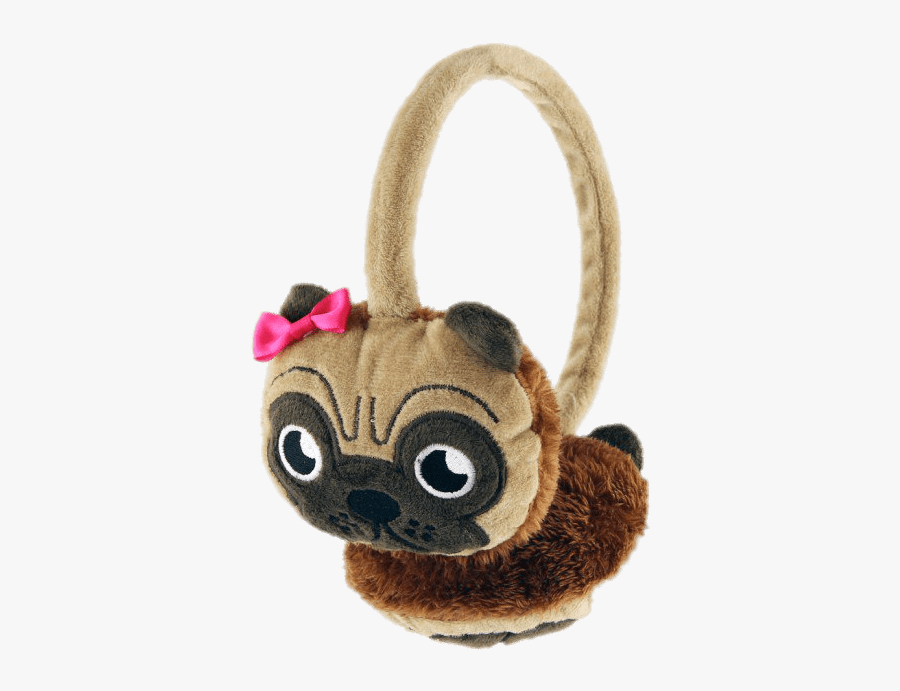 Pug Earmuffs For Kids - Stuffed Toy, Transparent Clipart