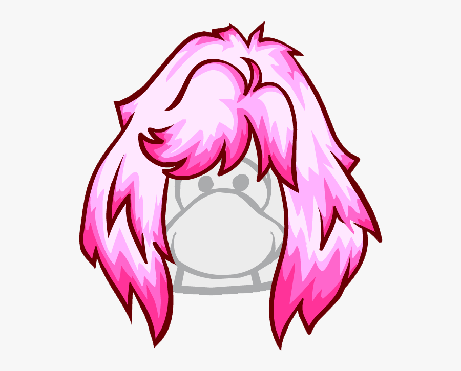 Transparent Shock Clipart - Pink Club Penguin Wigs, Transparent Clipart