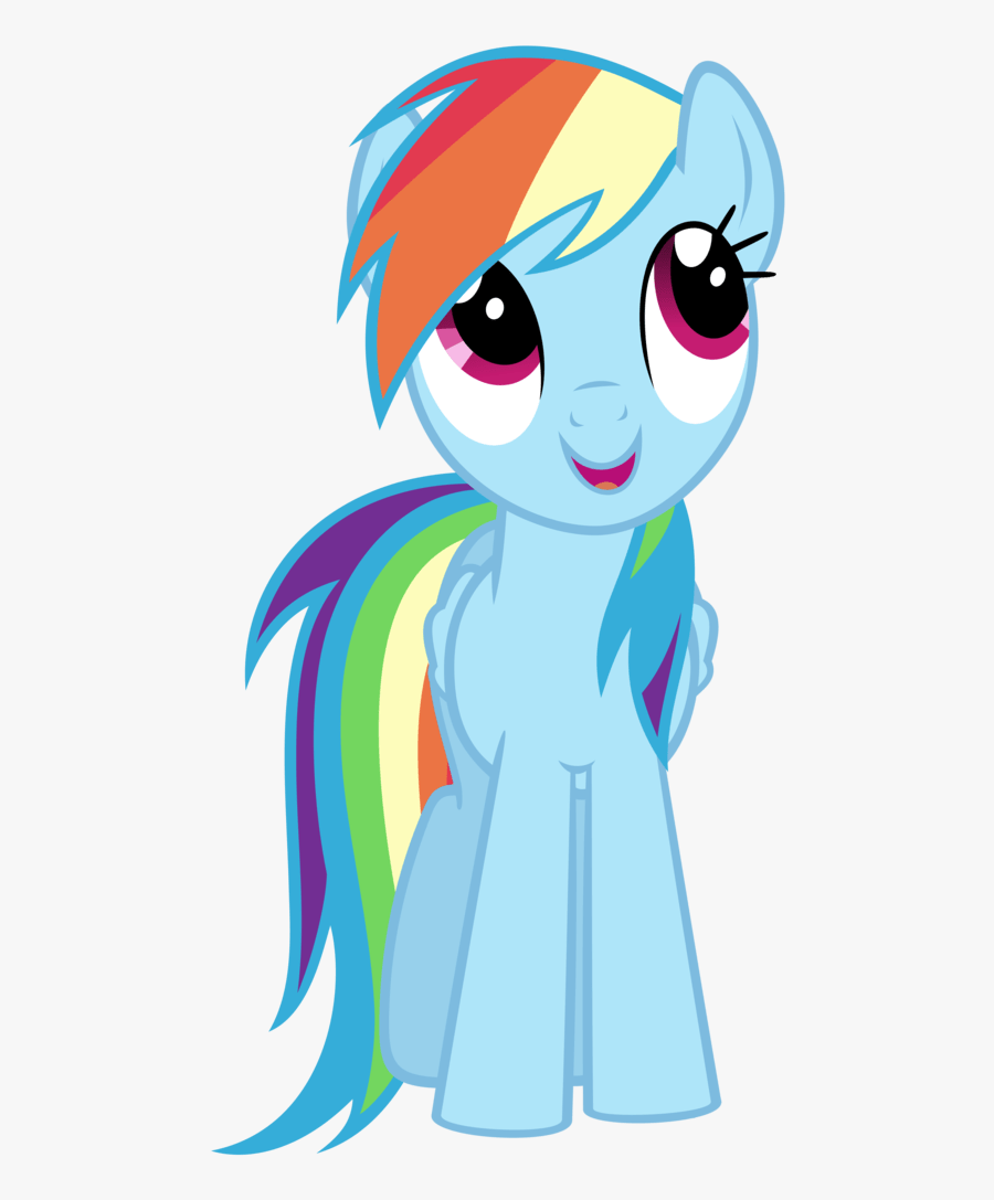 Rainbow Dash Looking Up - Mlp Rainbow Dash Front, Transparent Clipart