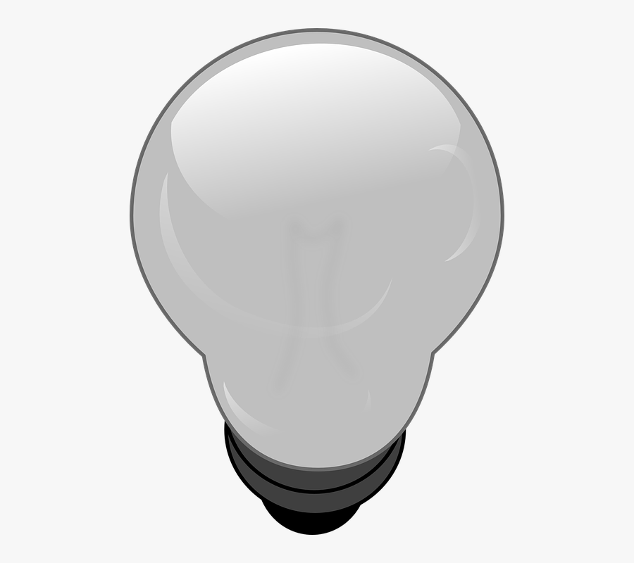 Bulb, Light, Electricity, Off, Top, Glass, Shiny - Bóng Đèn Tắt, Transparent Clipart