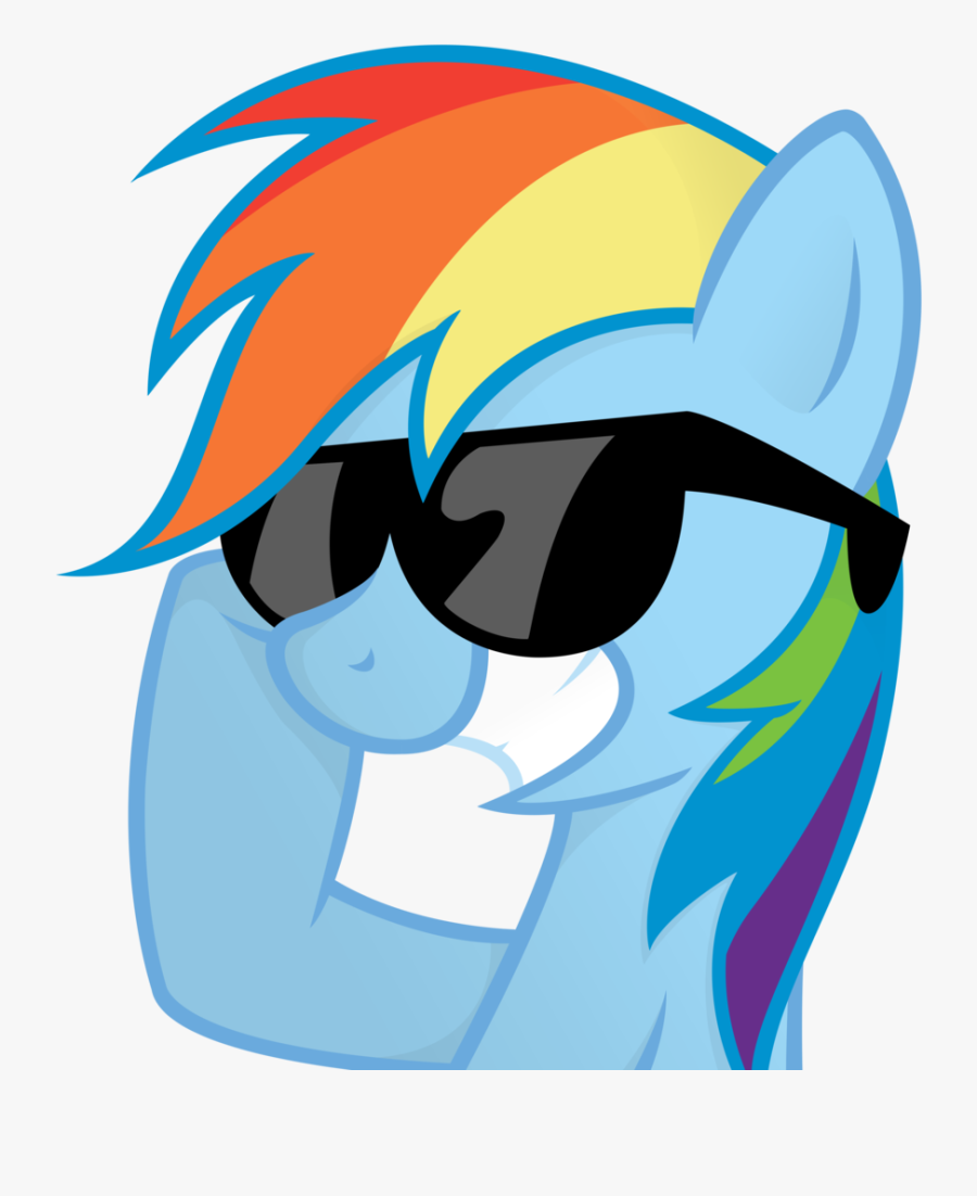 Rainbow Dash Sunglasses - Rainbow Dash With Glasses, Transparent Clipart