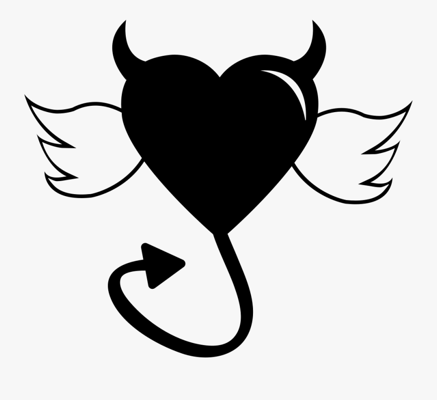 Transparent Heart With Wings Clipart - Angel Wings And Devil Tail, Transparent Clipart
