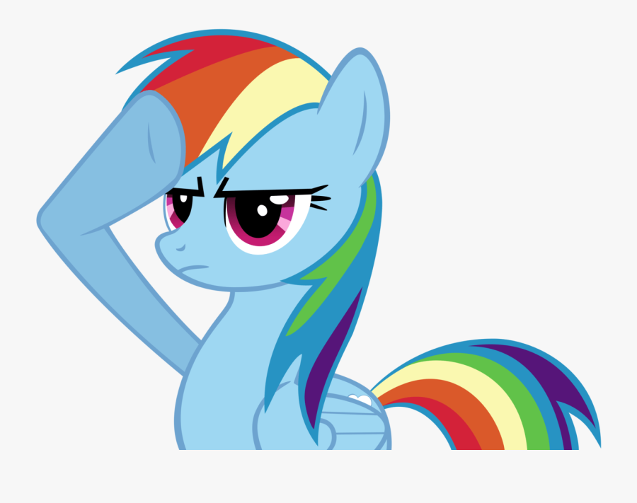 Rainbow Dash Thinking - Rainbow Dash Salute, Transparent Clipart