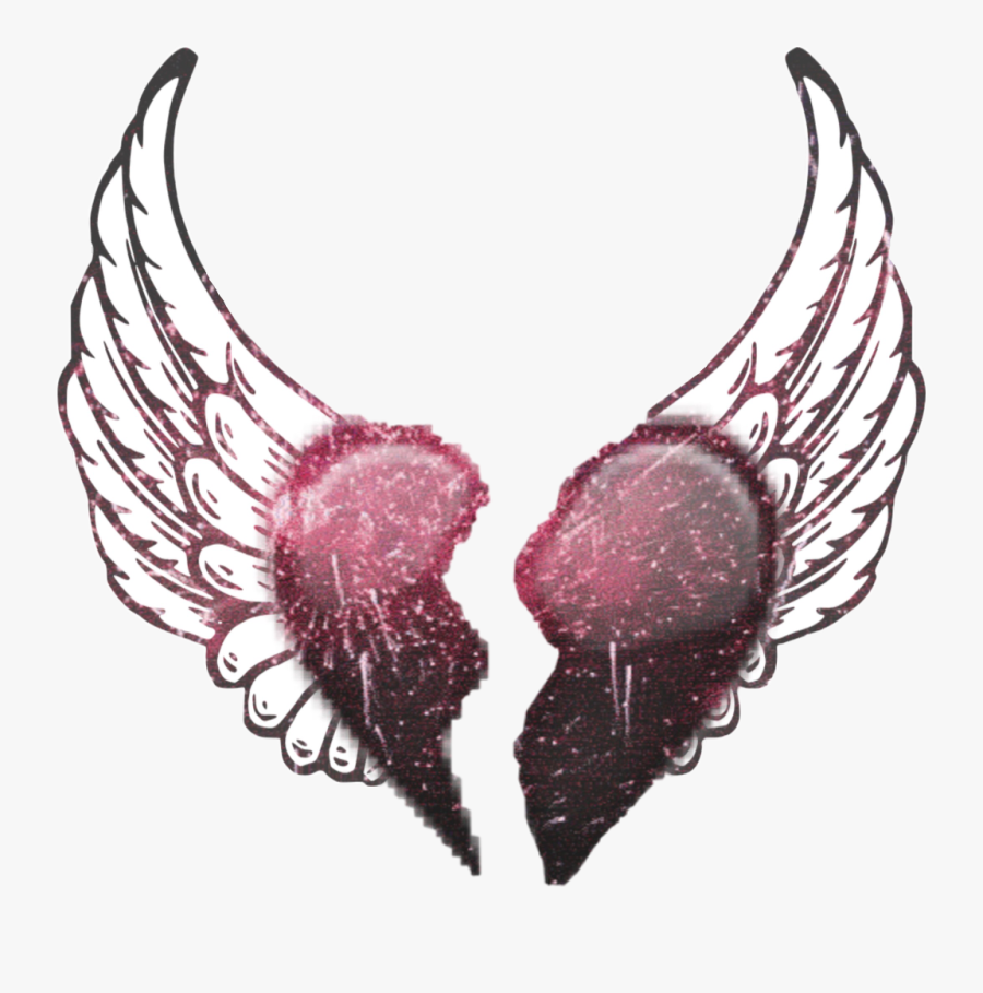 #heart #broken #wings - Broken Heart With Wings, Transparent Clipart