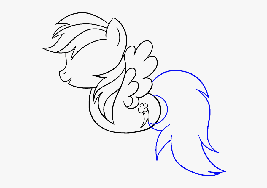 How To Draw Rainbow Dash In A Flight - Draw My Little Pony Easy, Transparent Clipart