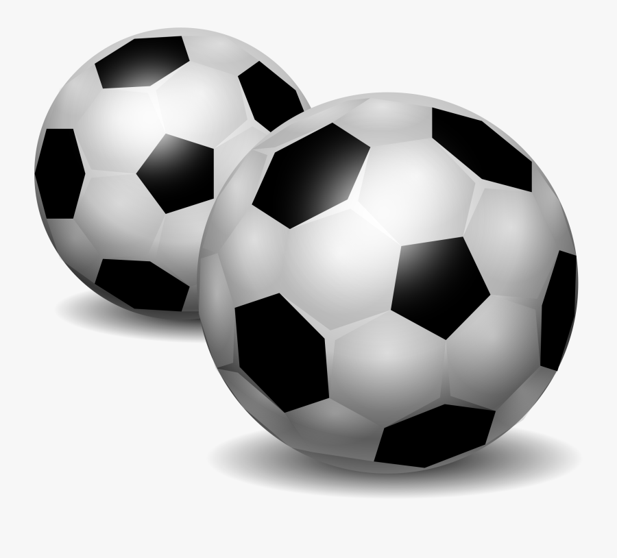 Ball,football,pallone - 2 Balls Black And White Clipart, Transparent Clipart