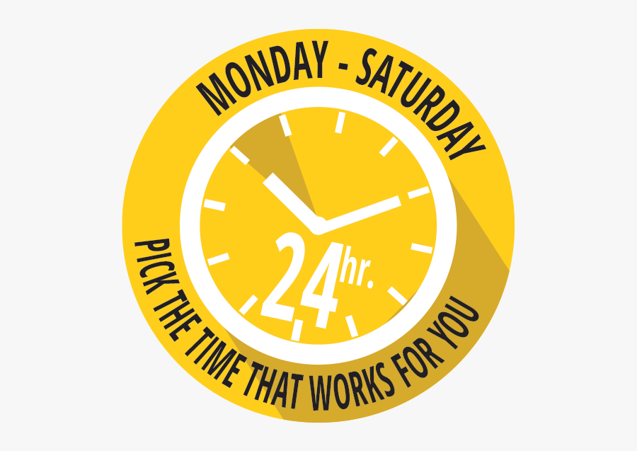 24 Hours Services - Circle, Transparent Clipart