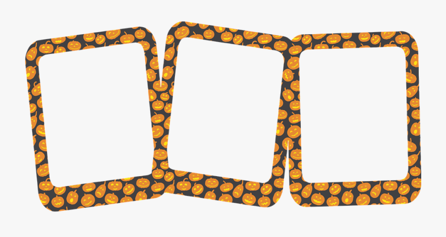Halloween Frame, Three Frames, Cluster, Pumpkin - Halloween Picture Frame Png, Transparent Clipart