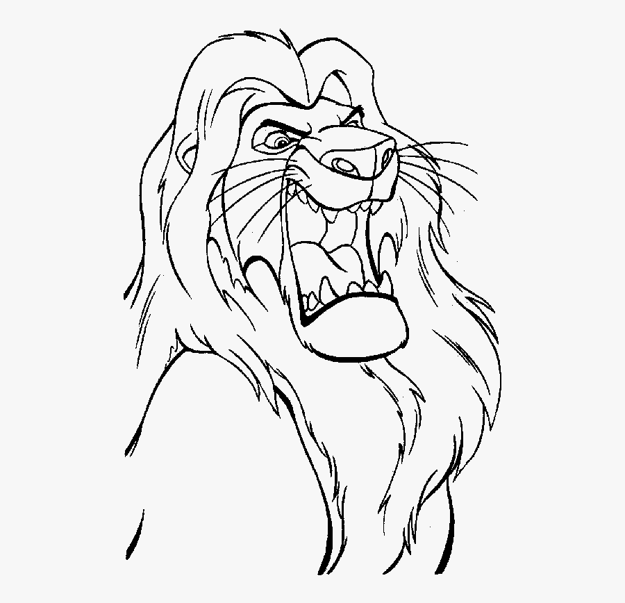 Transparent Angry Lion Png - Lion King Coloring Pages Mufasa, Transparent Clipart