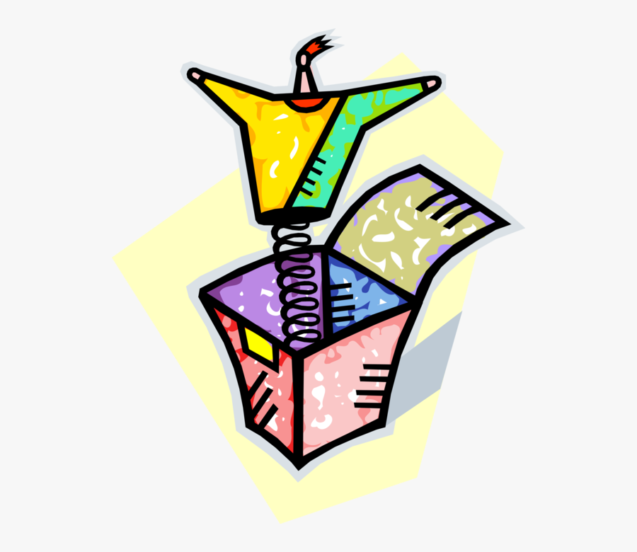 Vector Illustration Of Jack In The Box Children"s Toy, Transparent Clipart