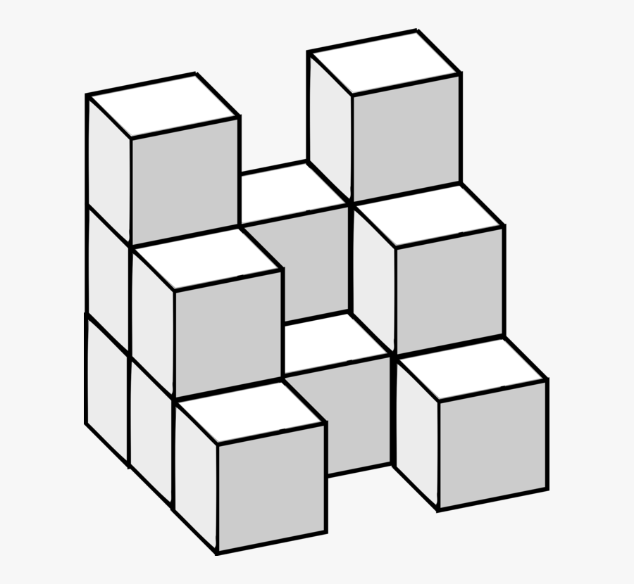 Square,angle,symmetry - Cubes Clipart Black And White, Transparent Clipart