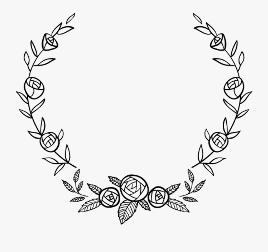 Floral Border Png Black And White, Transparent Clipart