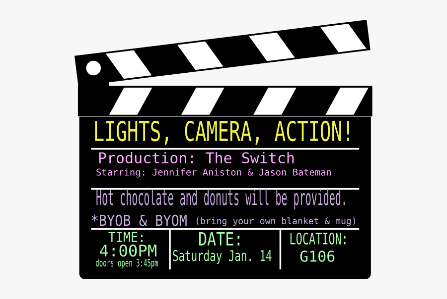 Lights Camera Action Copyright, Transparent Clipart