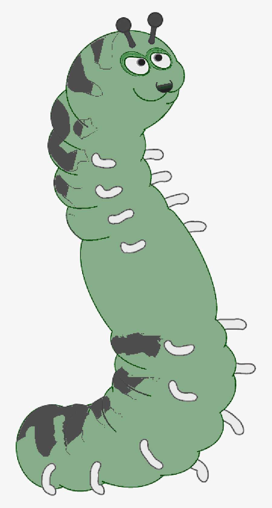 Transparent The Very Hungry Caterpillar Clipart - Free Clip Art Cartoon Caterpillar, Transparent Clipart