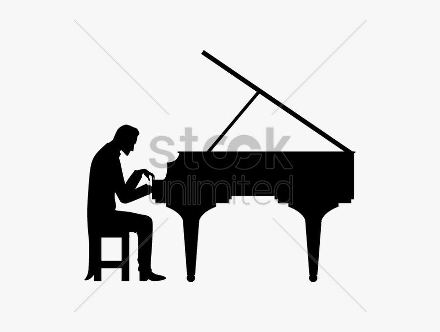 Piano Clipart Woman - Person Playing Piano Clipart, Transparent Clipart