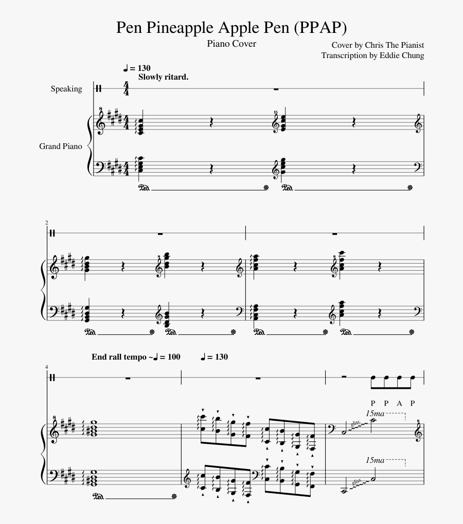 Clip Art Play Pen Pineapple Apple Pen - Sheet Music, Transparent Clipart