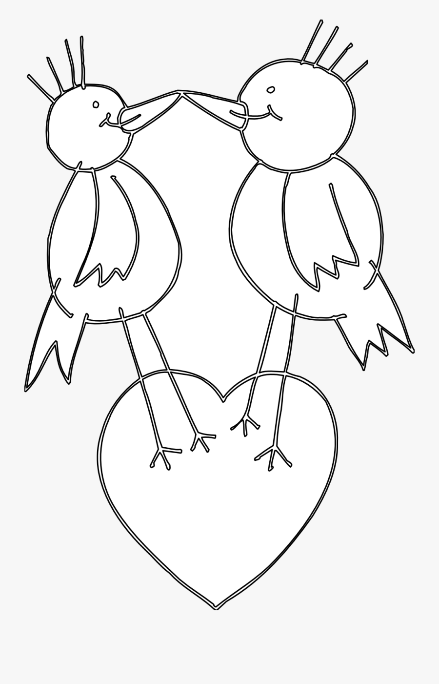 Love Birds Clipart Black And White - Clip Art, Transparent Clipart