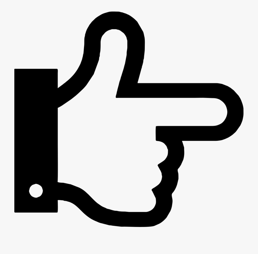Hand Outline Right Comments - Hand Pointing Clipart Png , Free ...
