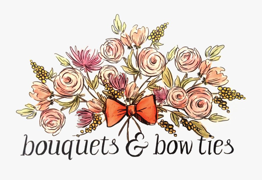 Bouquet Clipart Bow - Garden Roses, Transparent Clipart