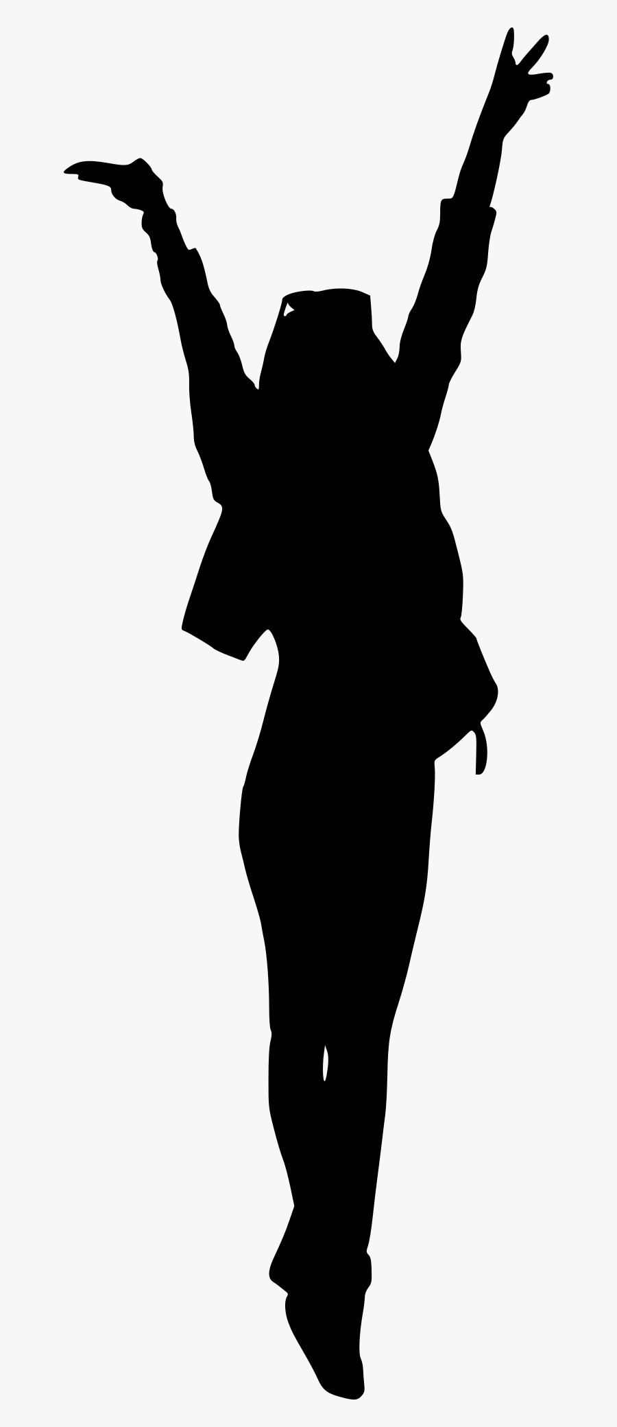 Woman Silhouette Hands Up, Transparent Clipart