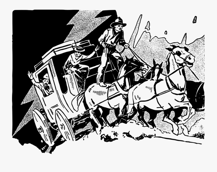 Visual Arts,horse,chariot - Png Western Stagecoach, Transparent Clipart