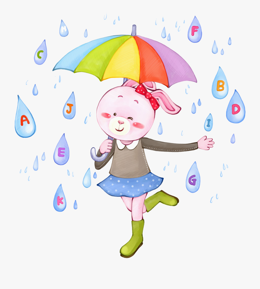 Raindrop Clipart Umbrella - Paintings Of Raindrops Cartoon, Transparent Clipart