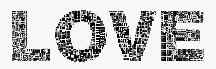 Love And Hate Black Clip Arts - Love And Hate Png, Transparent Clipart