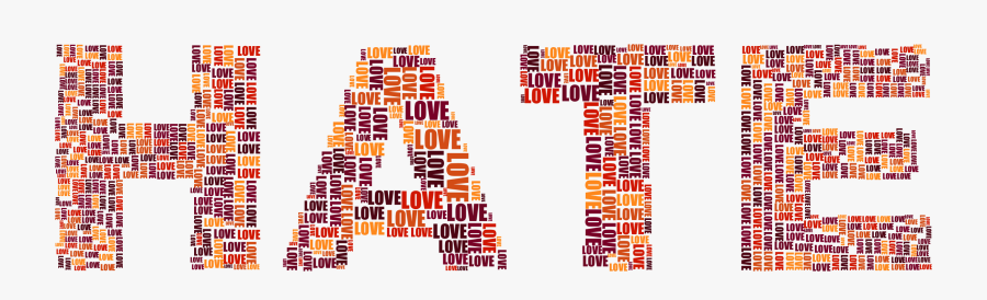 Hate And Love Clip Arts - Hate Word Transparent, Transparent Clipart