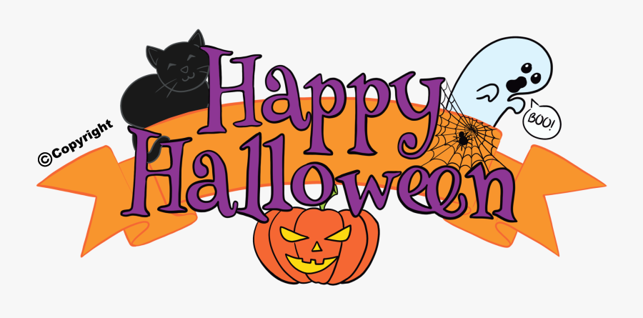 Happy Halloween Banner, Transparent Clipart