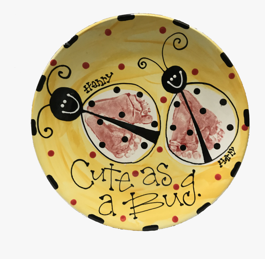 Cute As A Bug Lady Bug Hand Foot Prints - Circle, Transparent Clipart
