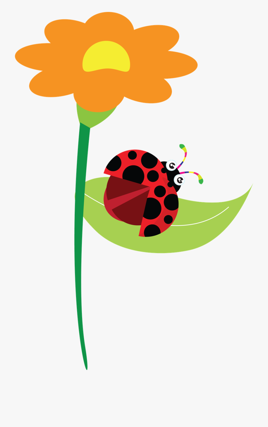 Florzinha Em Png Com Joaninha, Transparent Clipart