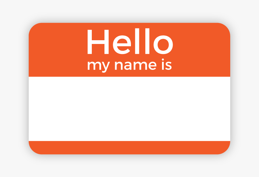 Clip Art Hello My Name Is Nametag - Name Tag No Background, Transparent Clipart