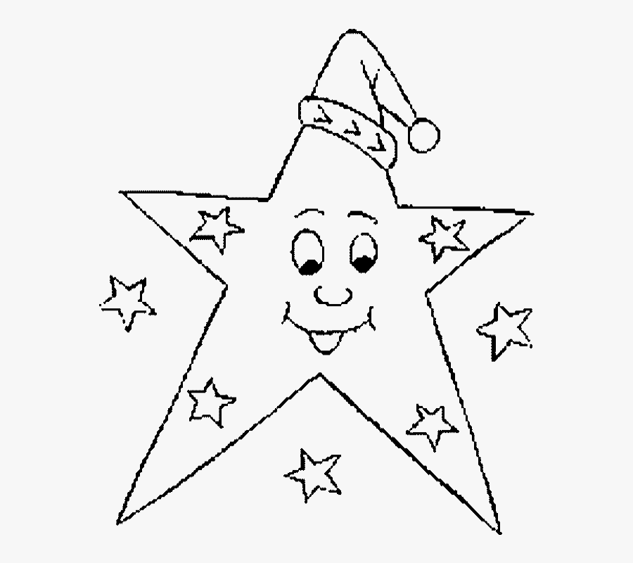 Christmas Star Santa Coloring Pages - Christmas Star Colouring, Transparent Clipart