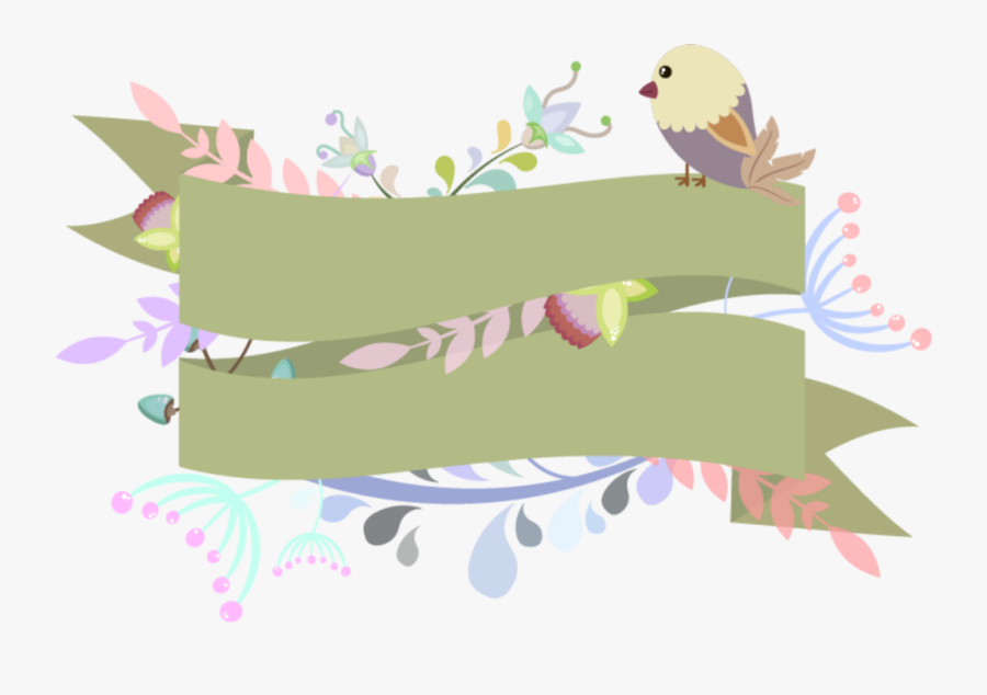 #ftestickers #banner #tag #floral #birds #colorful - Romina Flores Like La Leyenda, Transparent Clipart