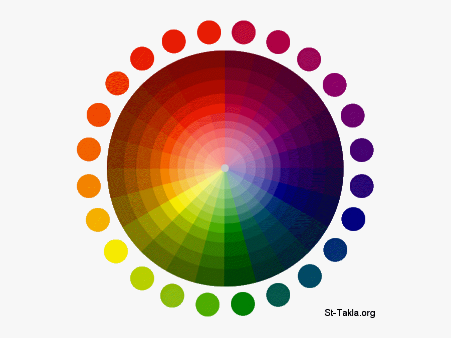 Colours Chart Clipart - Colour Wheel 24 Shades, Transparent Clipart