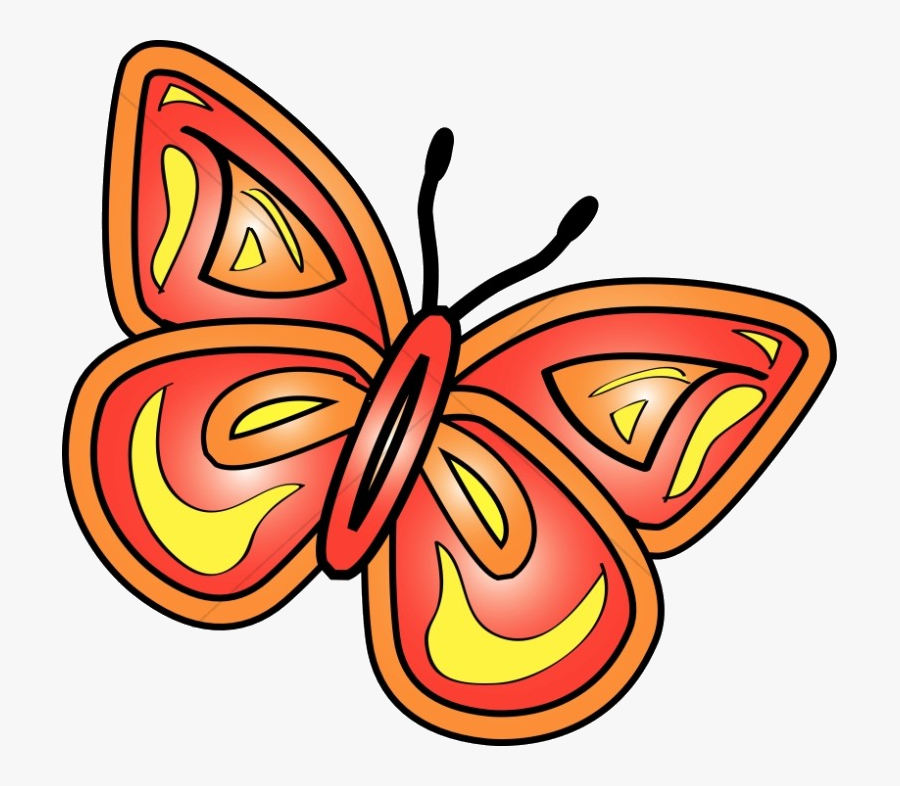 Butterfly Bright Red Butterly Graphic Clipart Transparent - Clip Art Spring Butterflies, Transparent Clipart