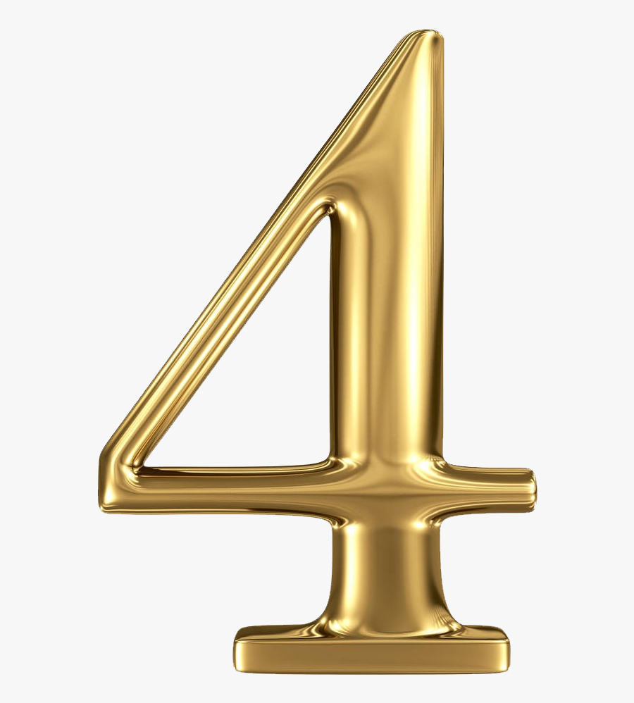 Golden Stereo Number Illustration Stock Png File Hd - Gold Number 4 Png, Transparent Clipart