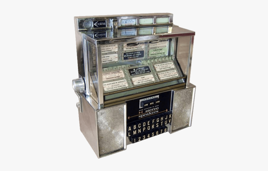 Vintage Table Jukebox With Stereo Speakers - Jukebox, Transparent Clipart