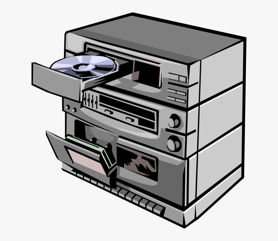 Clip Art Cartoon Stereos - Cassette Deck, Transparent Clipart